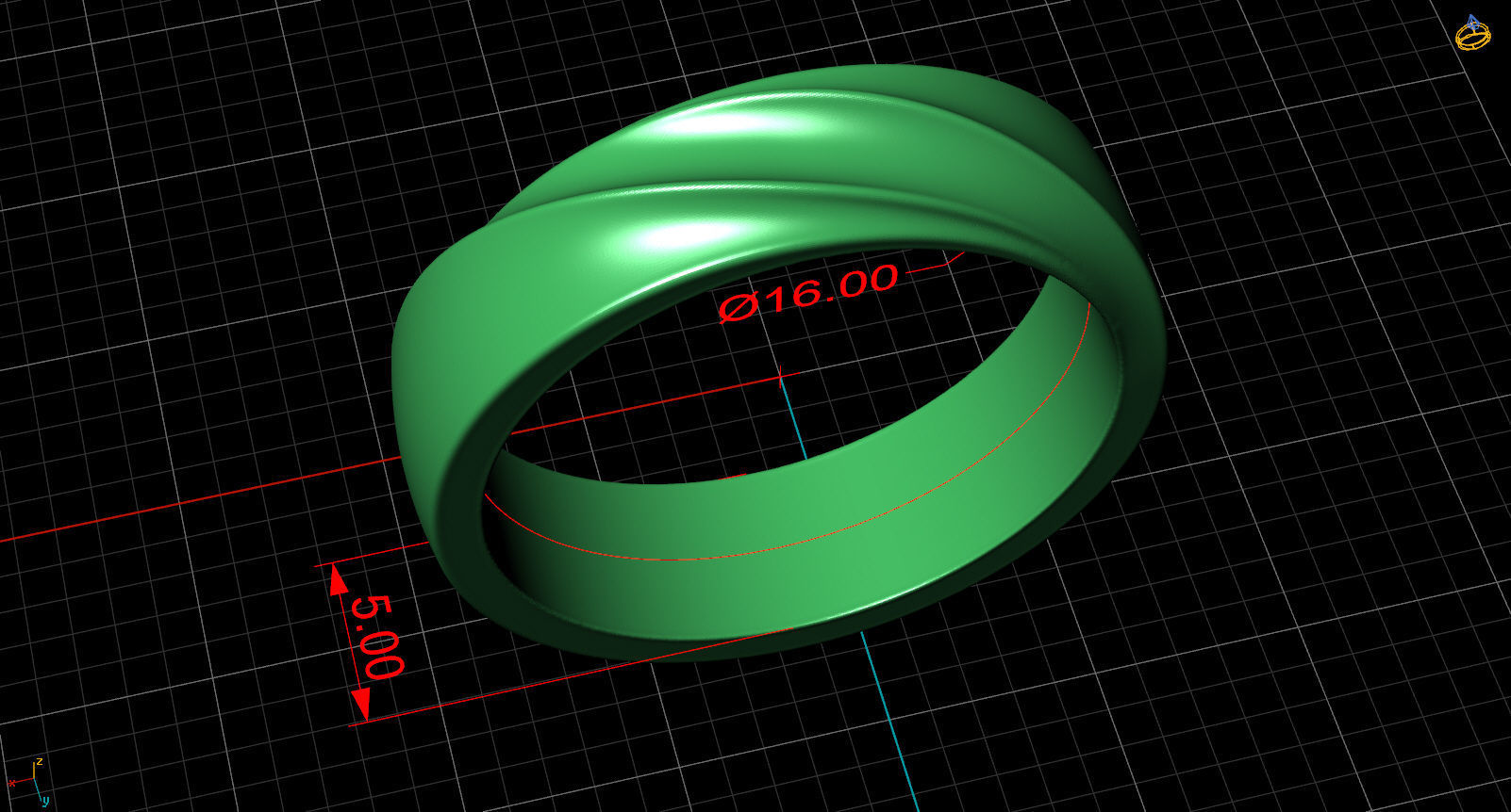 ring twist 3D print model_7