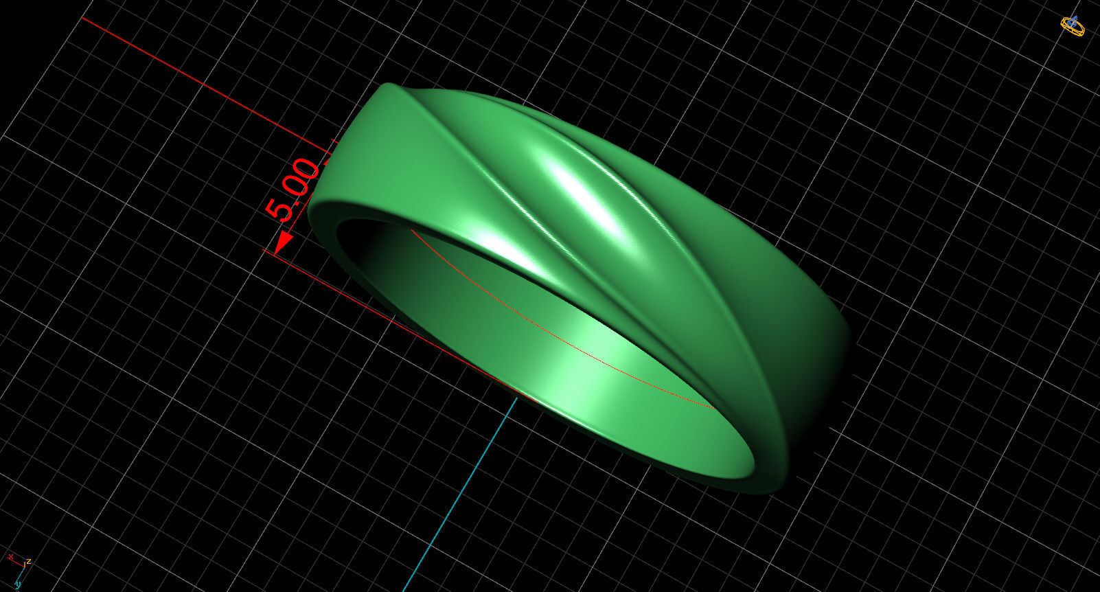 ring twist 3D print model_11