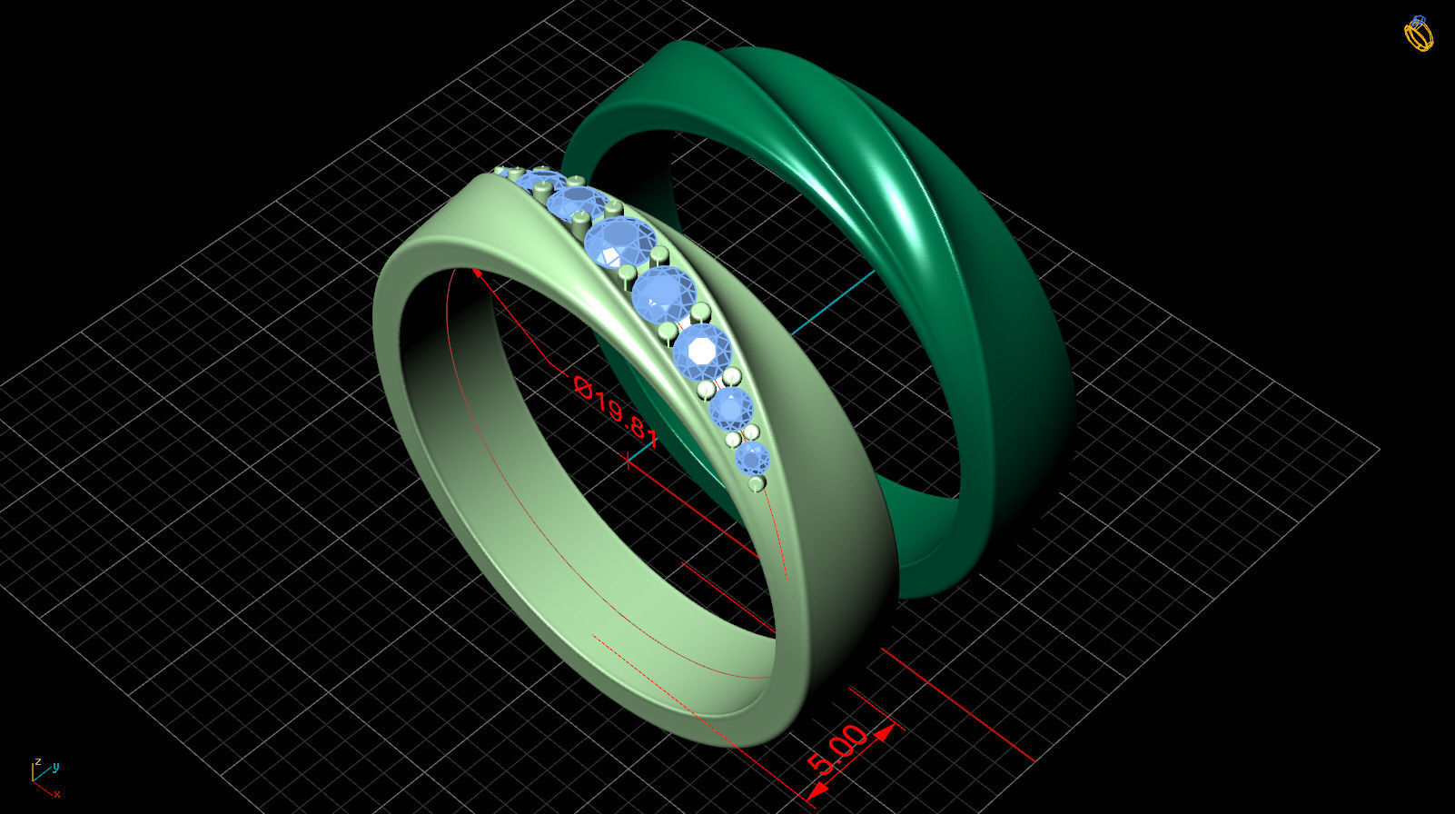 ring twist 3D print model_22