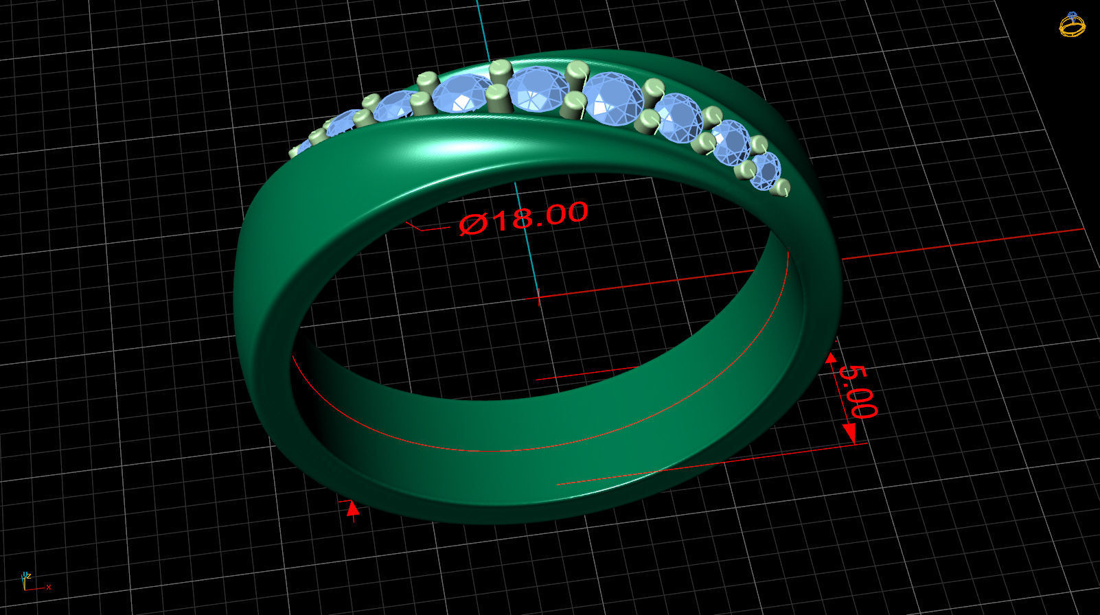 ring twist 3D print model_20