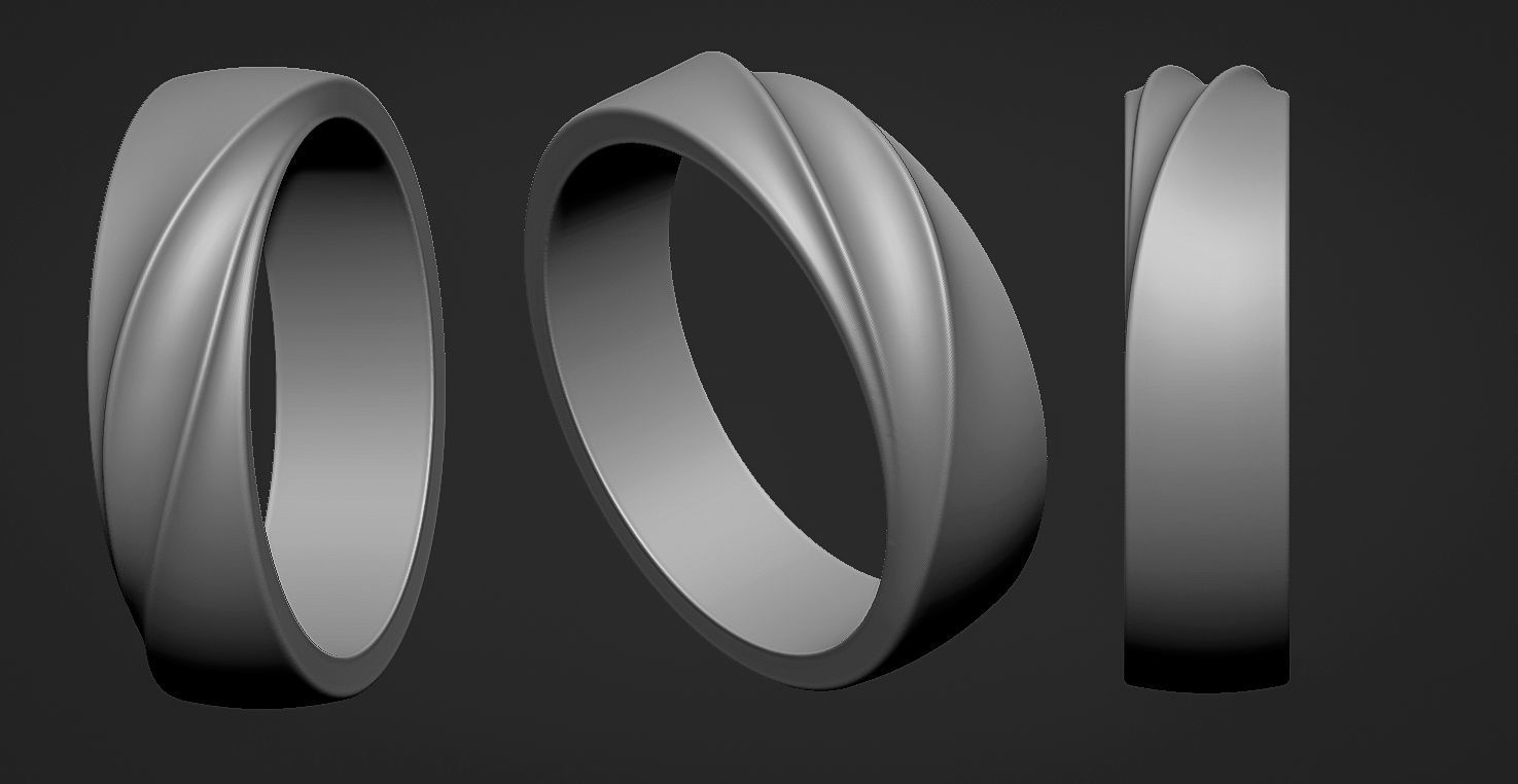 ring twist 3D print model_4