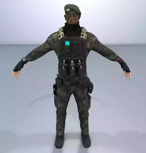 Charachter  Marine Comander-Low poly