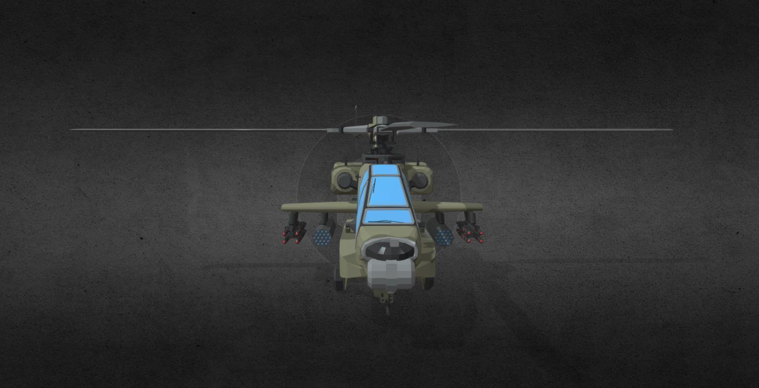 AH-64-Apache military helicopter Low-poly 3D model_5