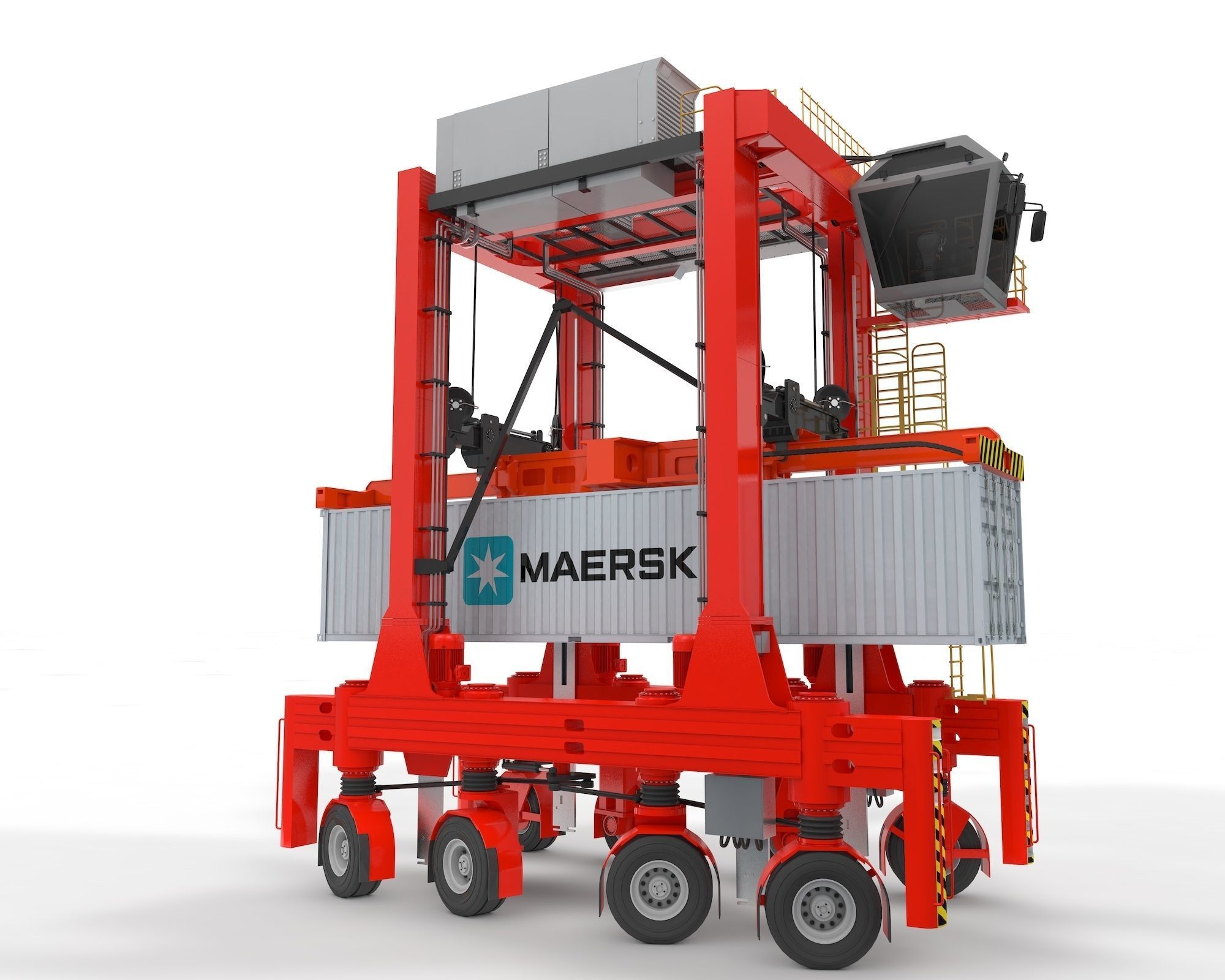 Straddle Carrier for Port 3D model_43