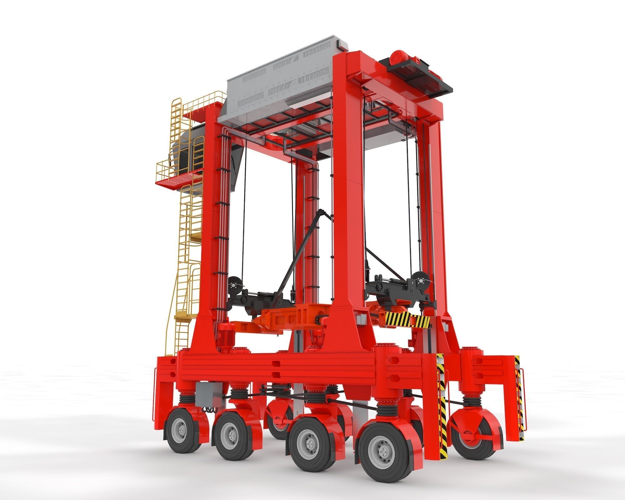 Straddle Carrier for Port 3D model_4