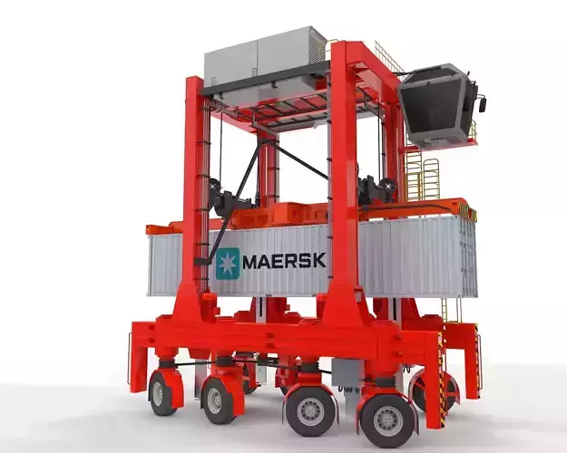 Straddle Carrier for Port 3D model
