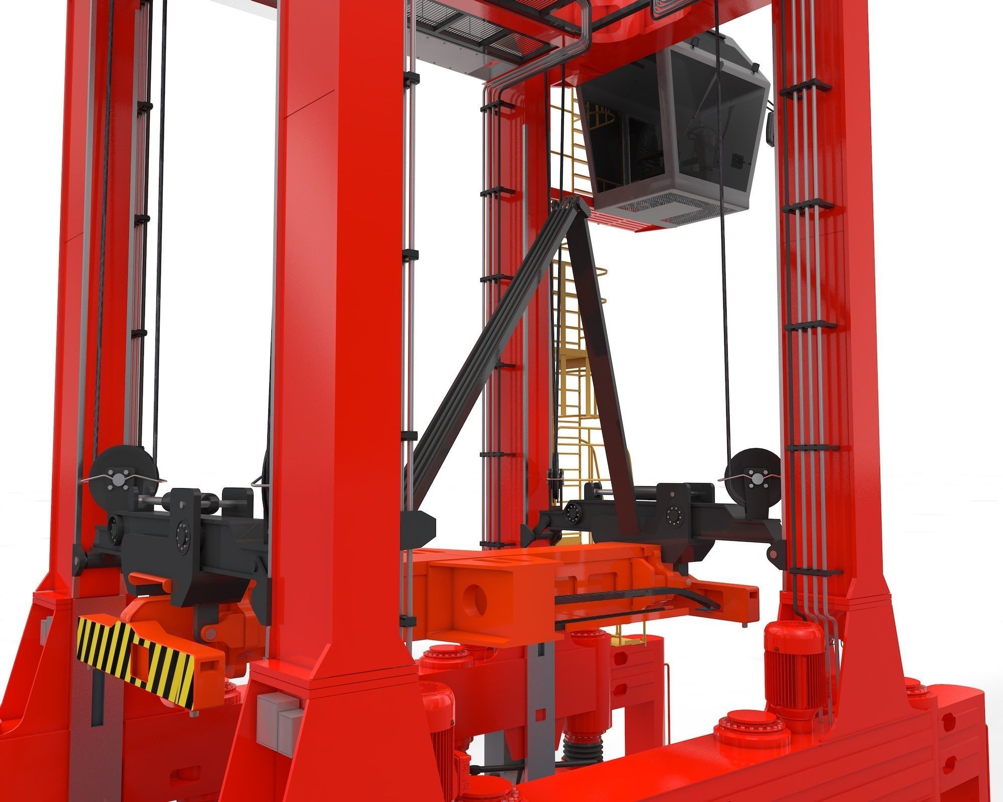 Straddle Carrier for Port 3D model_8