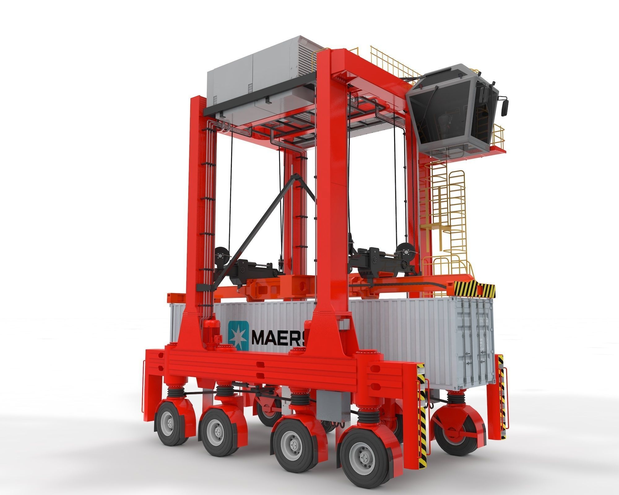 Straddle Carrier for Port 3D model_33