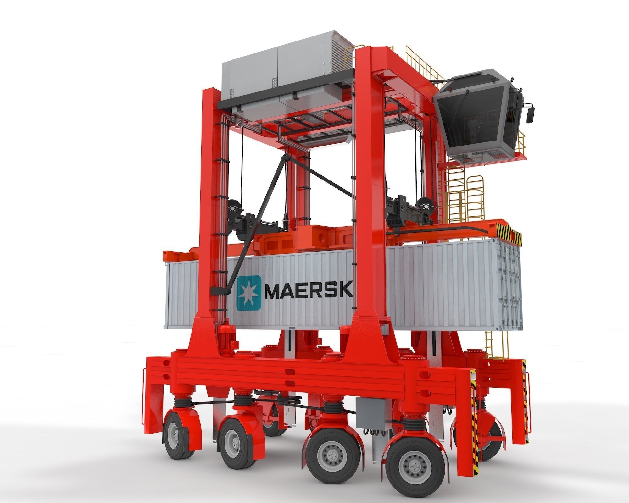 Straddle Carrier for Port 3D model_42