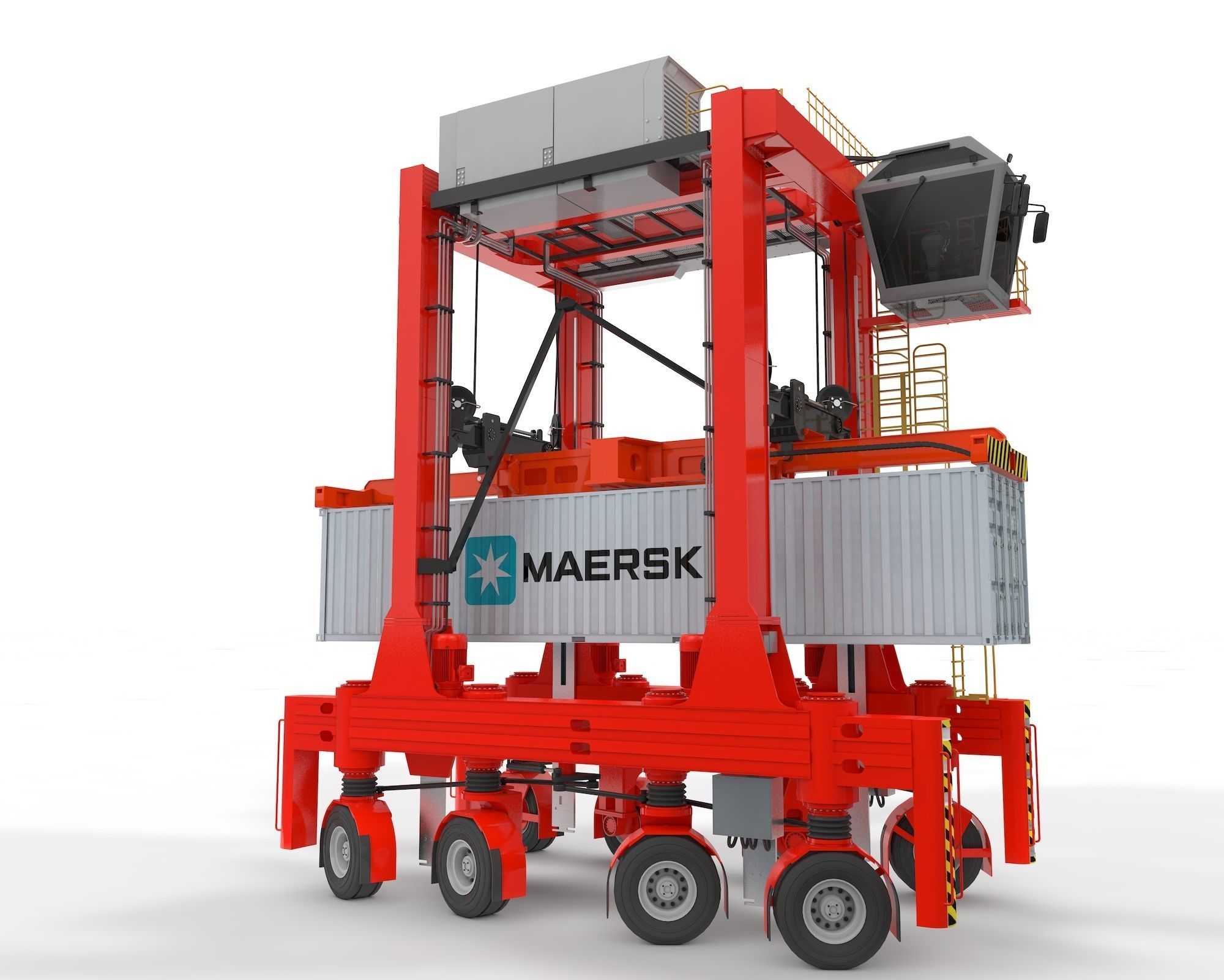 Straddle Carrier for Port 3D model_44