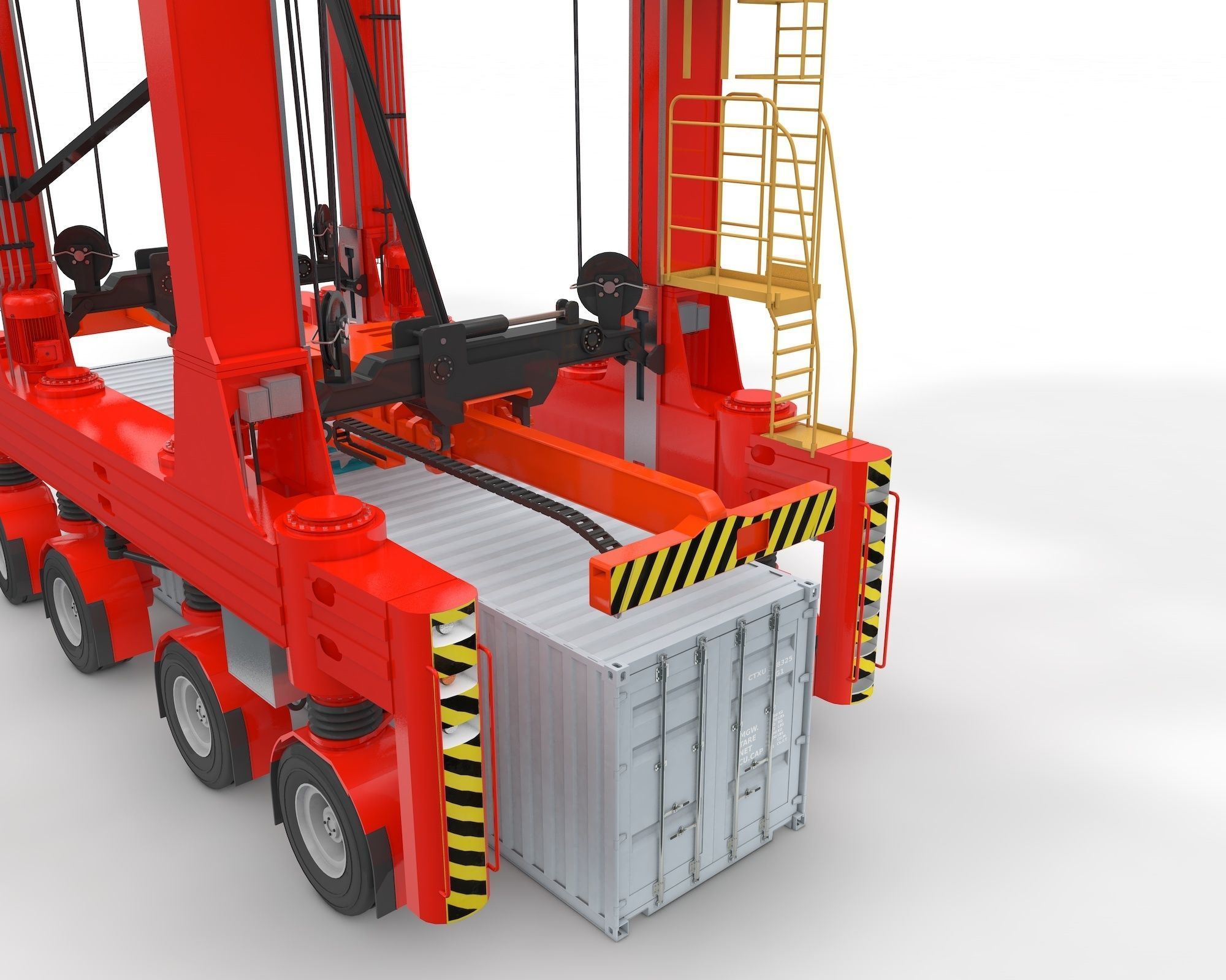 Straddle Carrier for Port 3D model_29