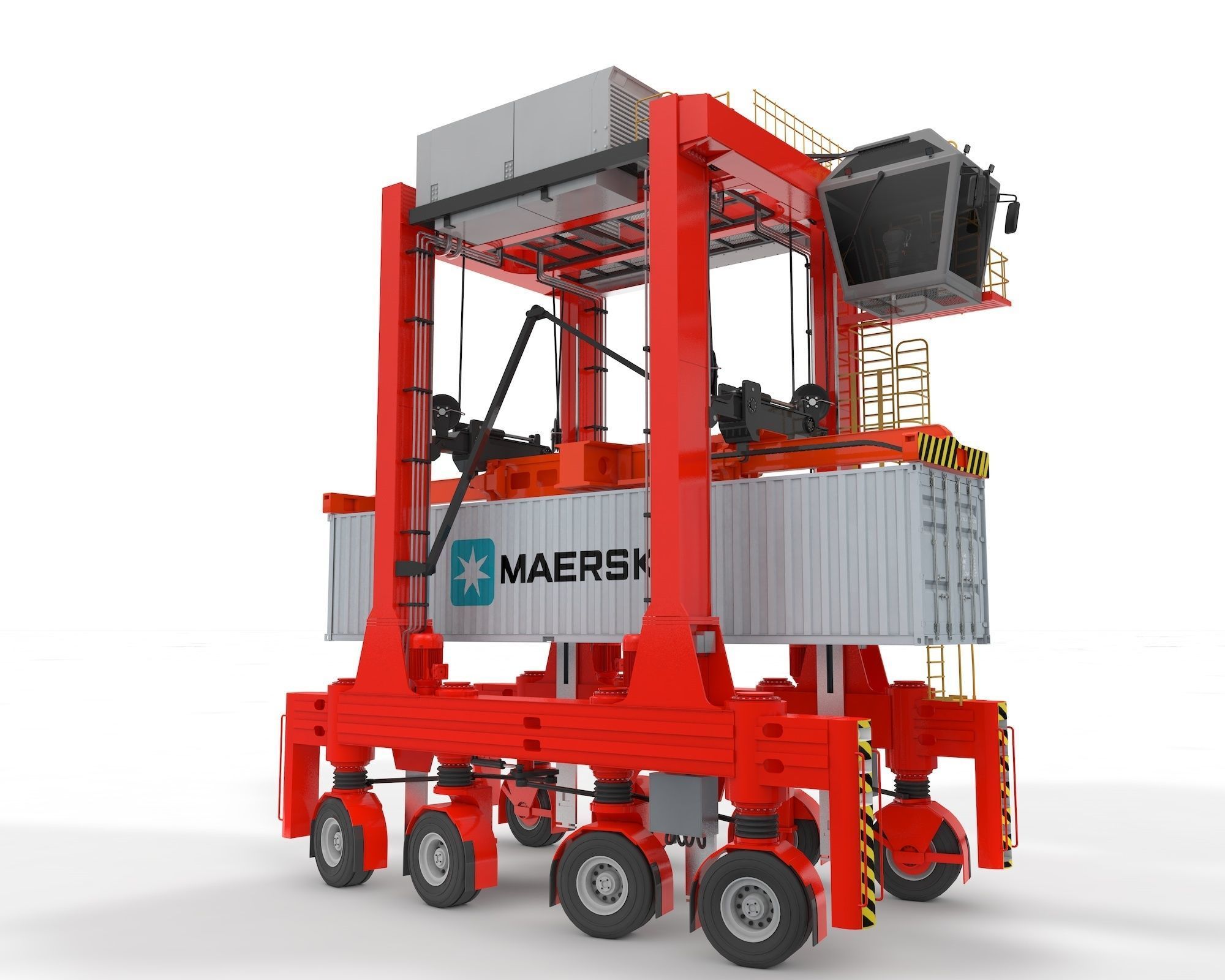 Straddle Carrier for Port 3D model_39