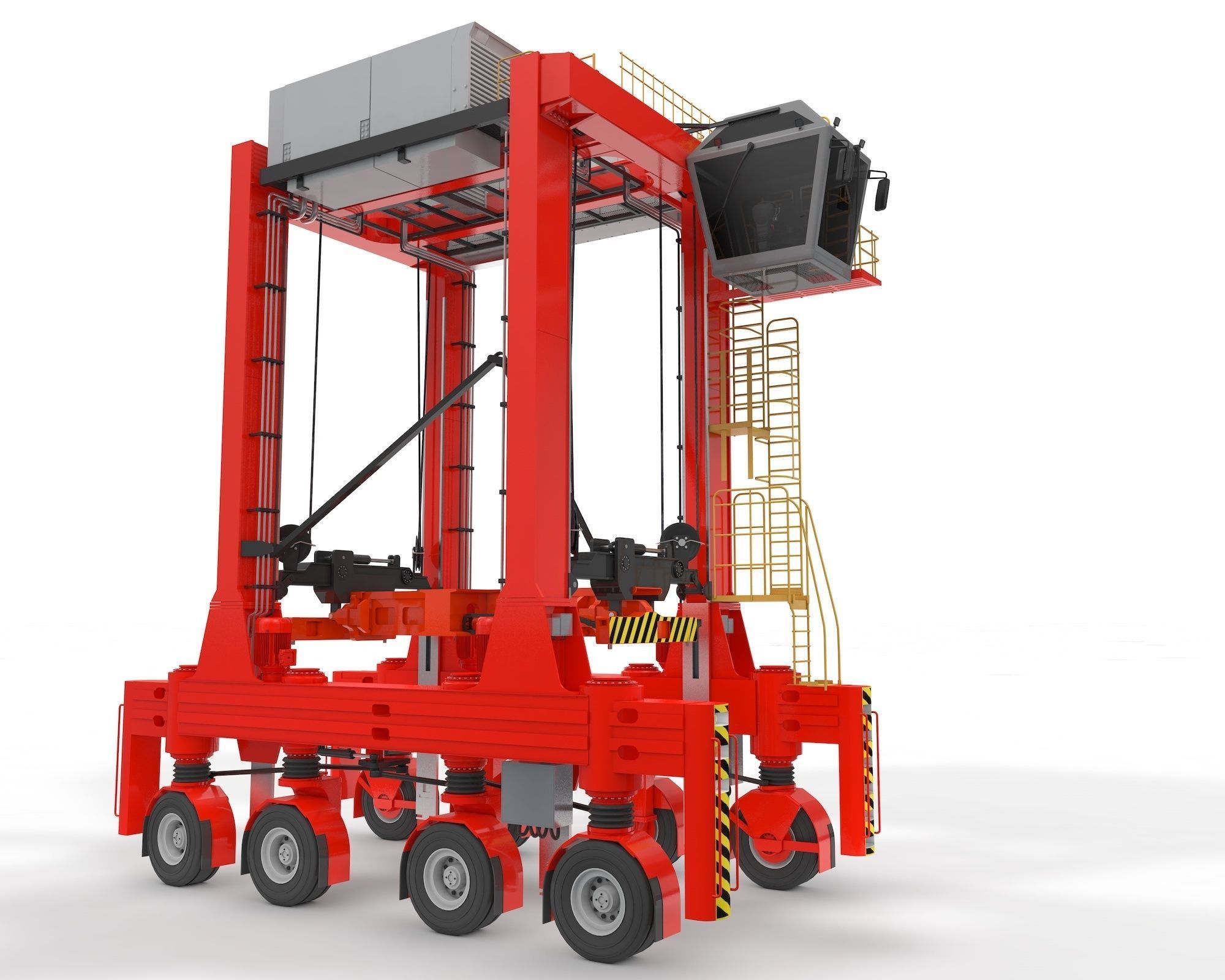 Straddle Carrier for Port 3D model_19