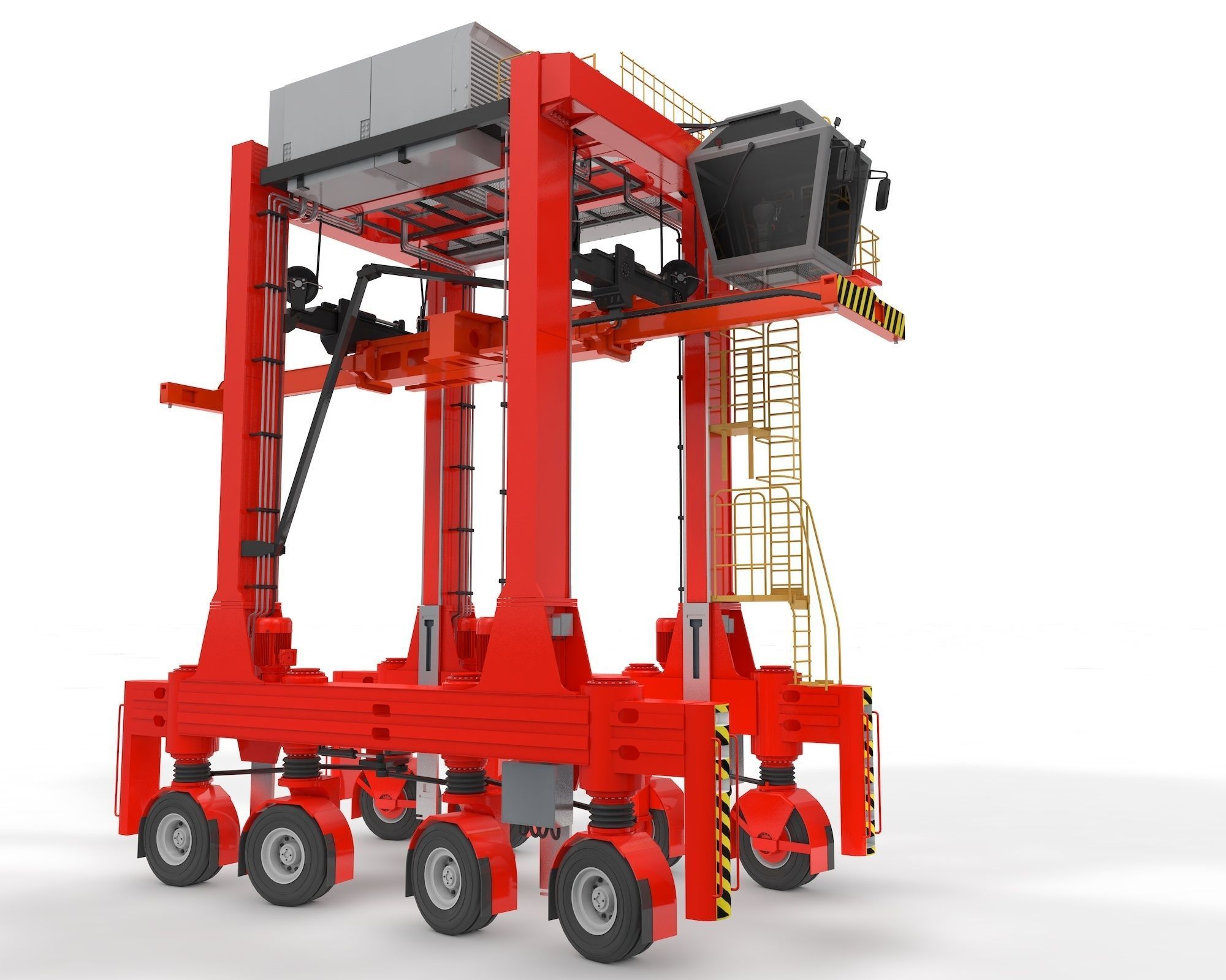 Straddle Carrier for Port 3D model_22