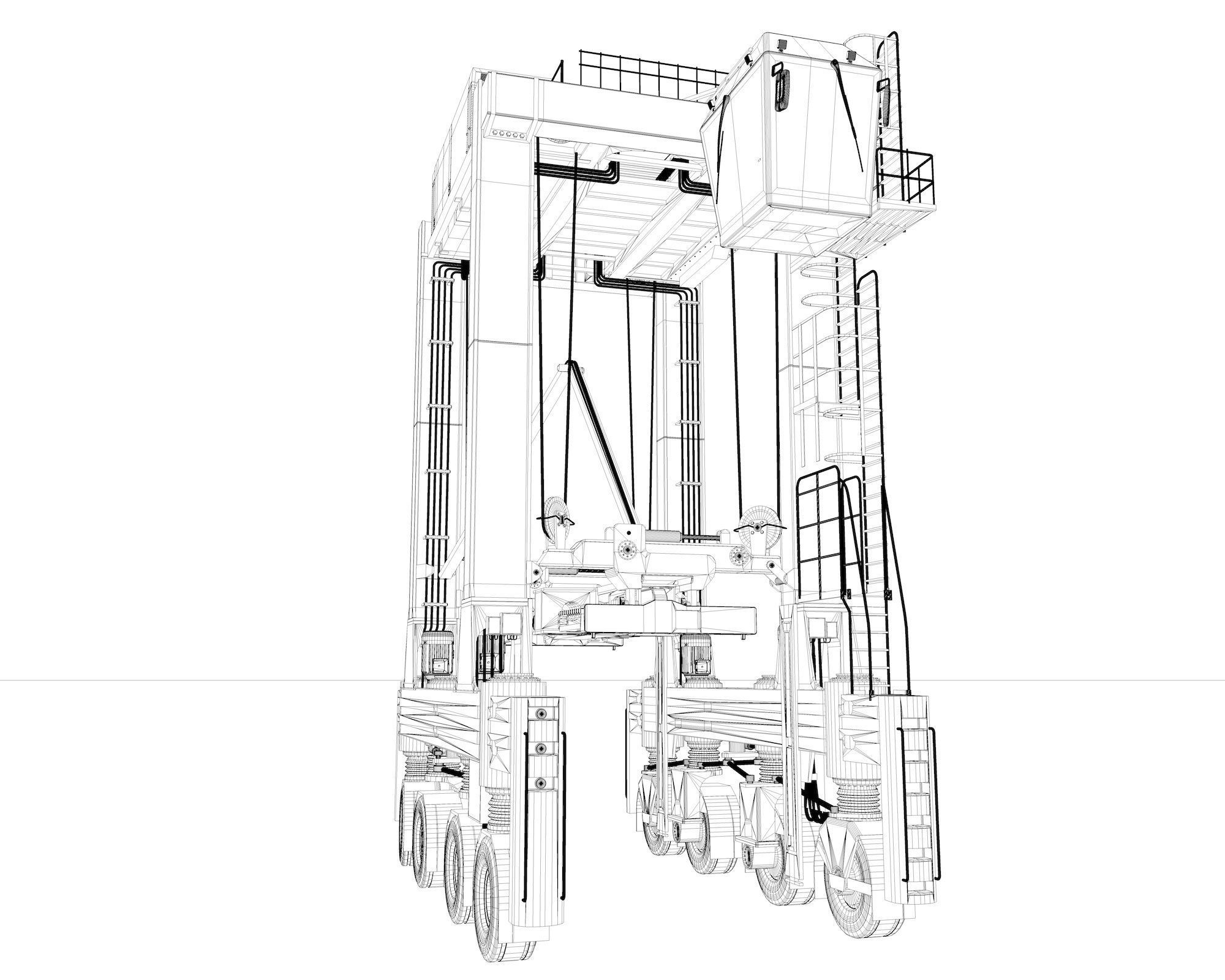 Straddle Carrier for Port 3D model_46