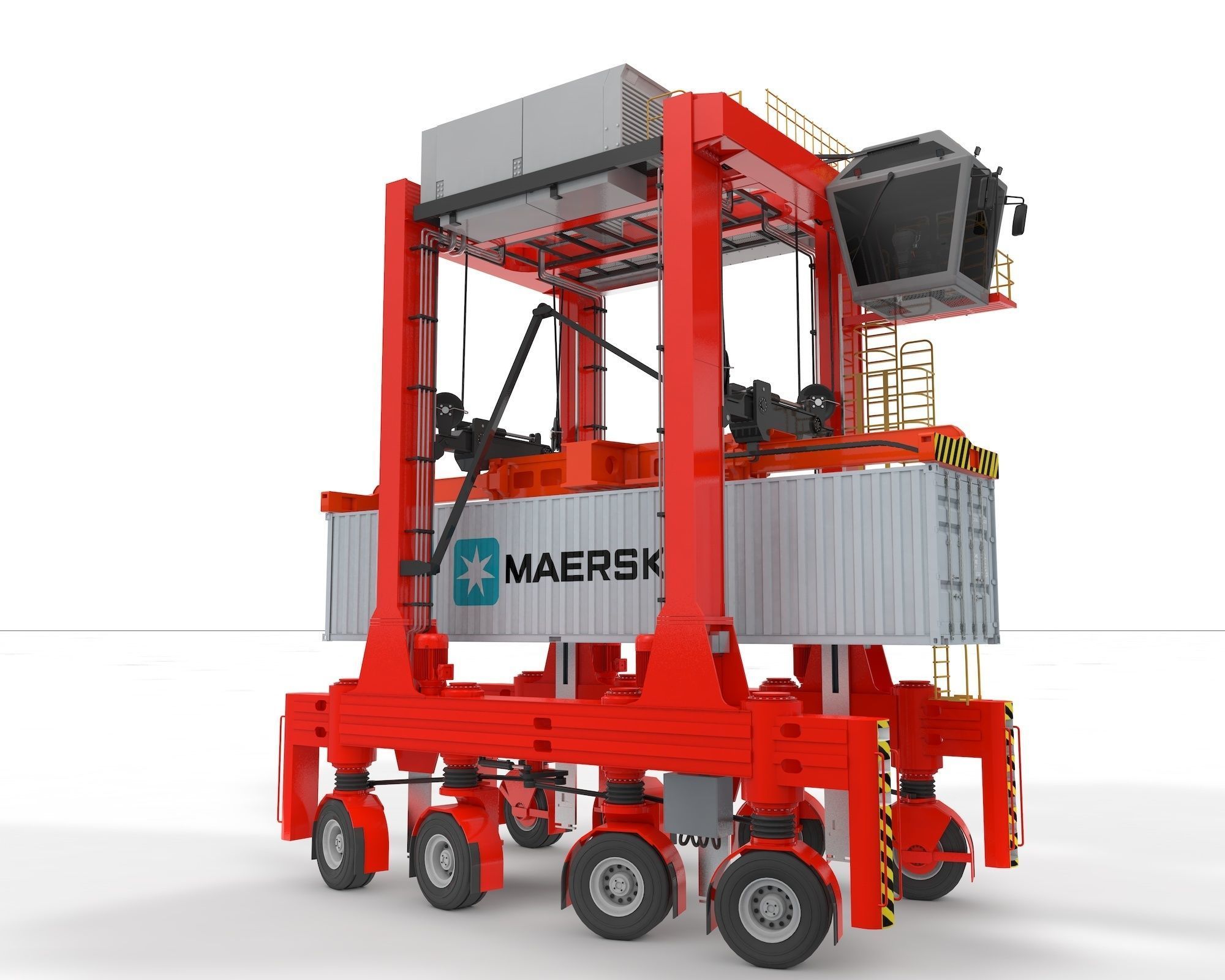 Straddle Carrier for Port 3D model_40