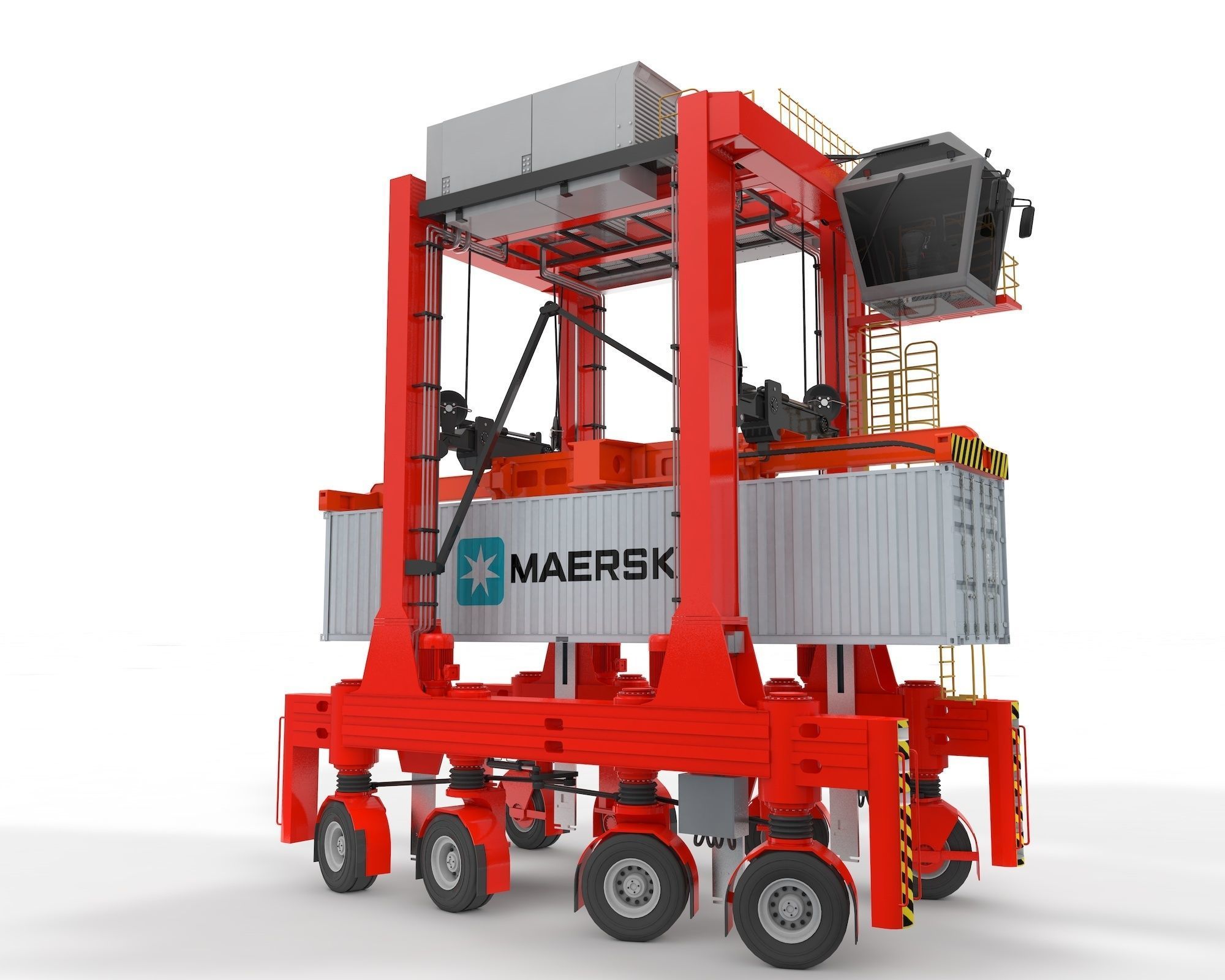 Straddle Carrier for Port 3D model_41