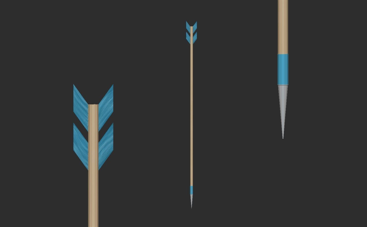 10 Bow Arrows Asset - Pack Collection Low-poly 3D model_5