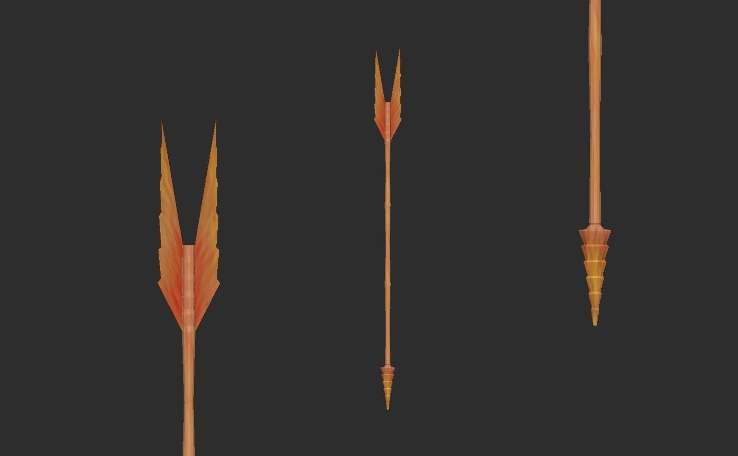 10 Bow Arrows Asset - Pack Collection Low-poly 3D model_11