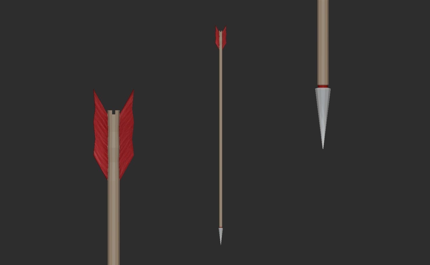 10 Bow Arrows Asset - Pack Collection Low-poly 3D model_4