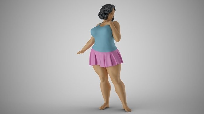 Unwillingness 2 woman in dress and skirt 3D print model