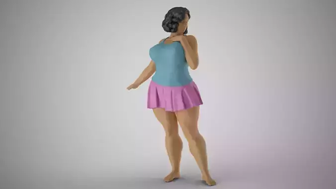 Unwillingness 2 woman in dress and skirt 3D print model