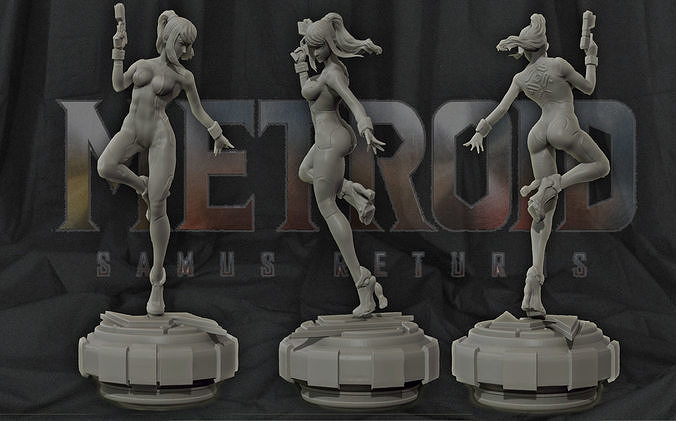 Samus Aran - Metroid 3d Print figurine 3D print model
