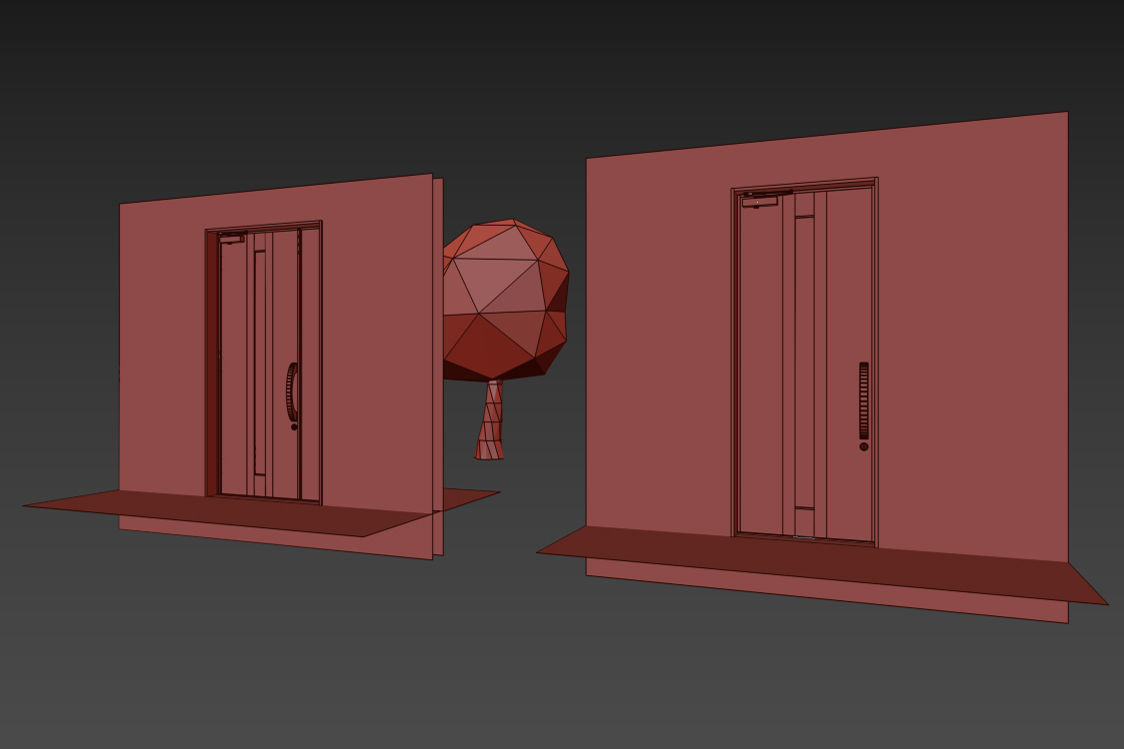 Japanese Door Entrance 3D model_8