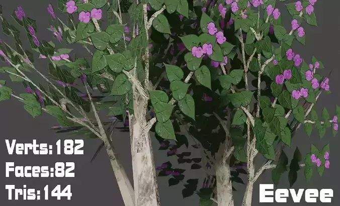 Bougenville Bougainvillea Primavera PBR Lowpoly Low-poly 3D model