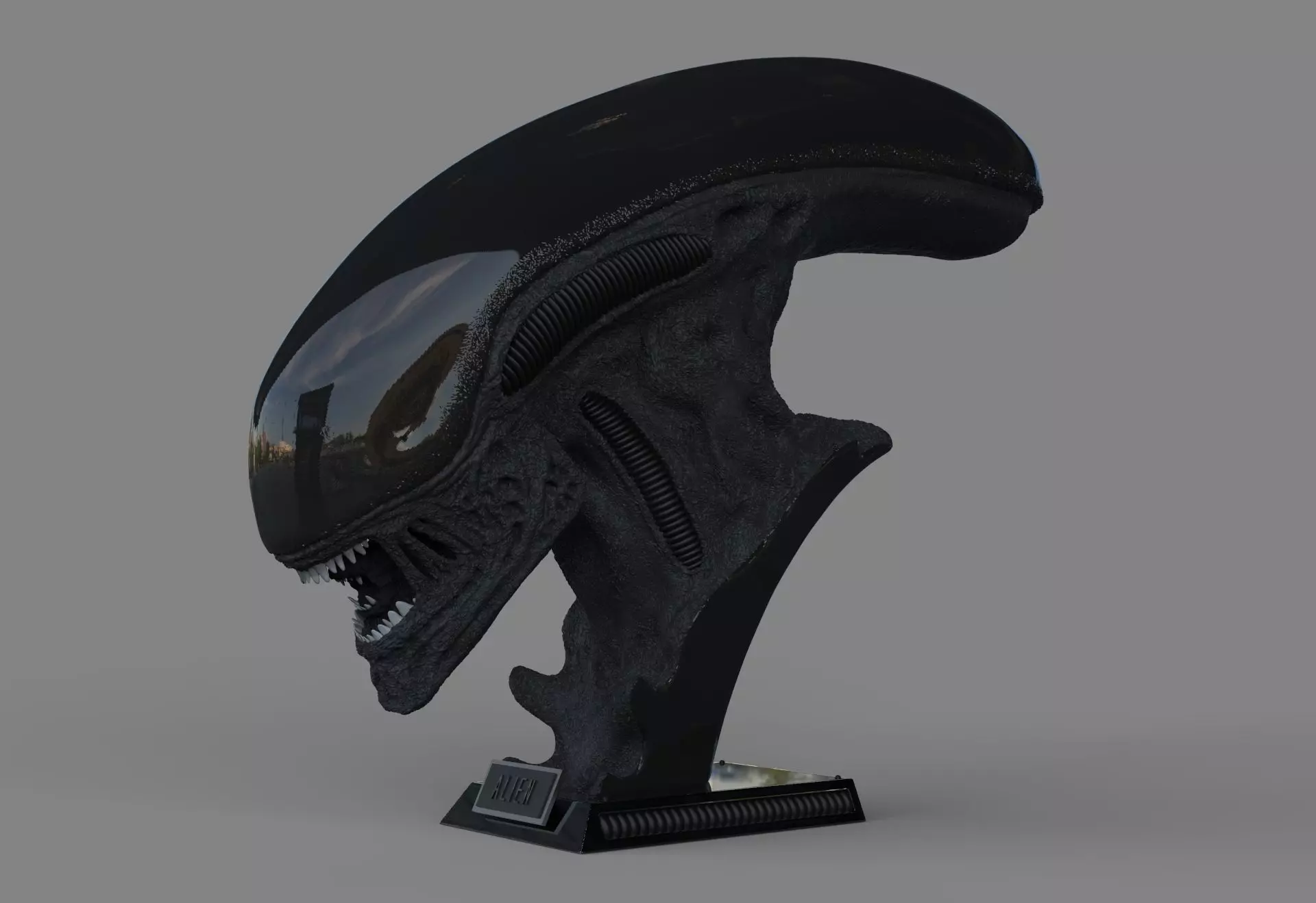 Alien Xenomorph Bust 3D Print Stl Model Diorama 3D print model 3D print model_0