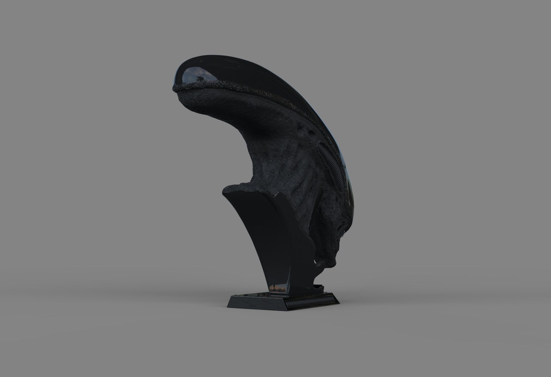 Alien Xenomorph Bust 3D Print Stl Model Diorama 3D print model 3D print model_20