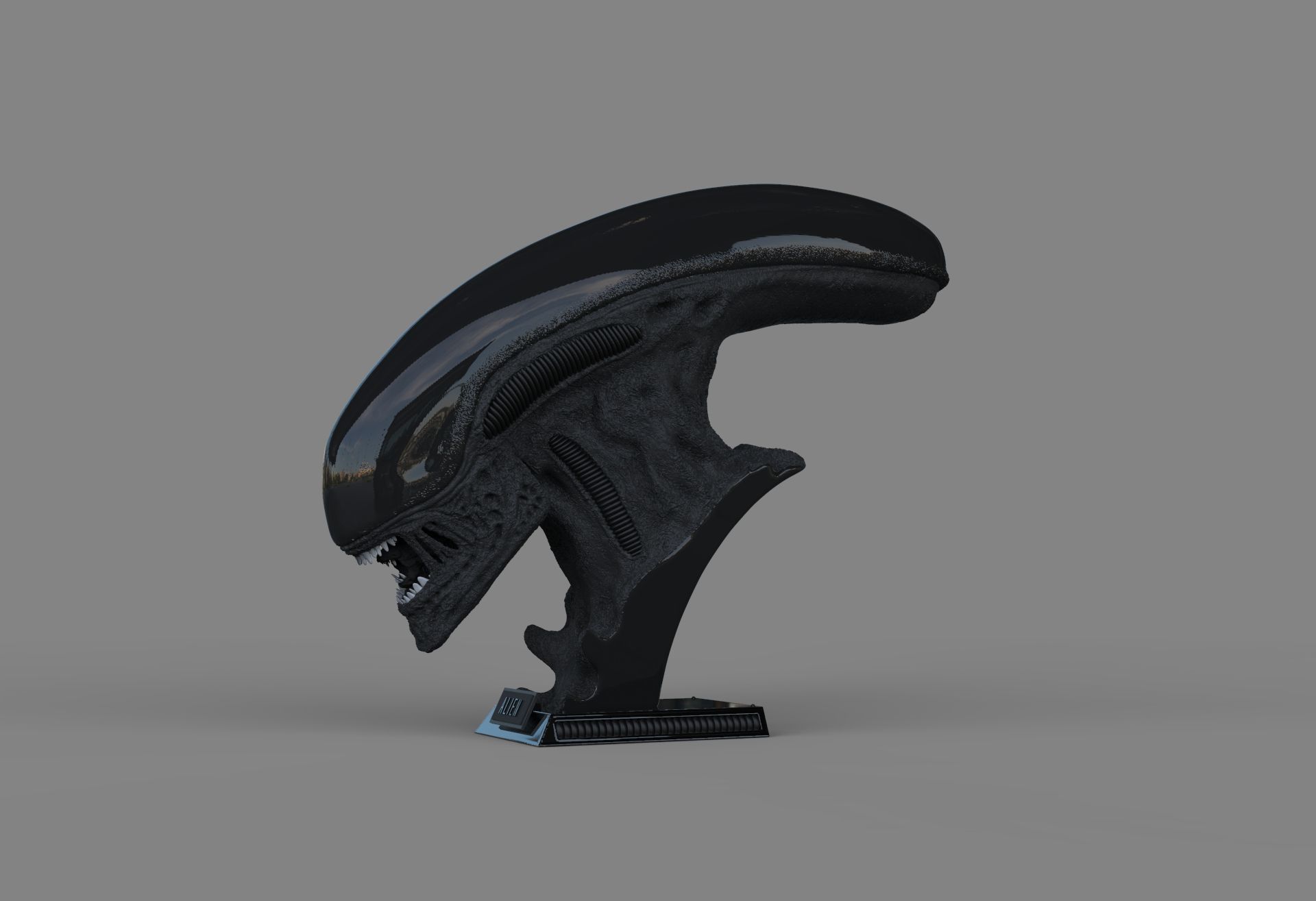 Alien Xenomorph Bust 3D Print Stl Model Diorama 3D print model 3D print model_55