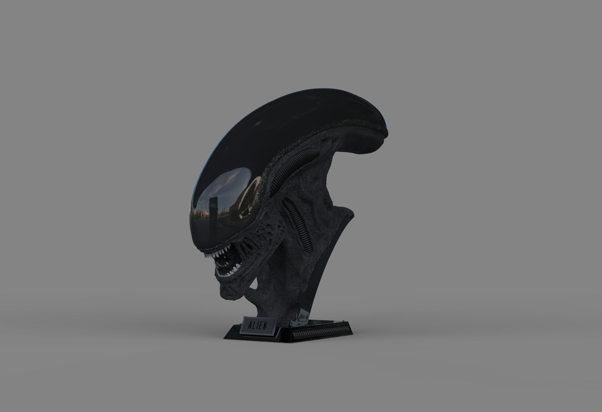 Alien Xenomorph Bust 3D Print Stl Model Diorama 3D print model 3D print model_51