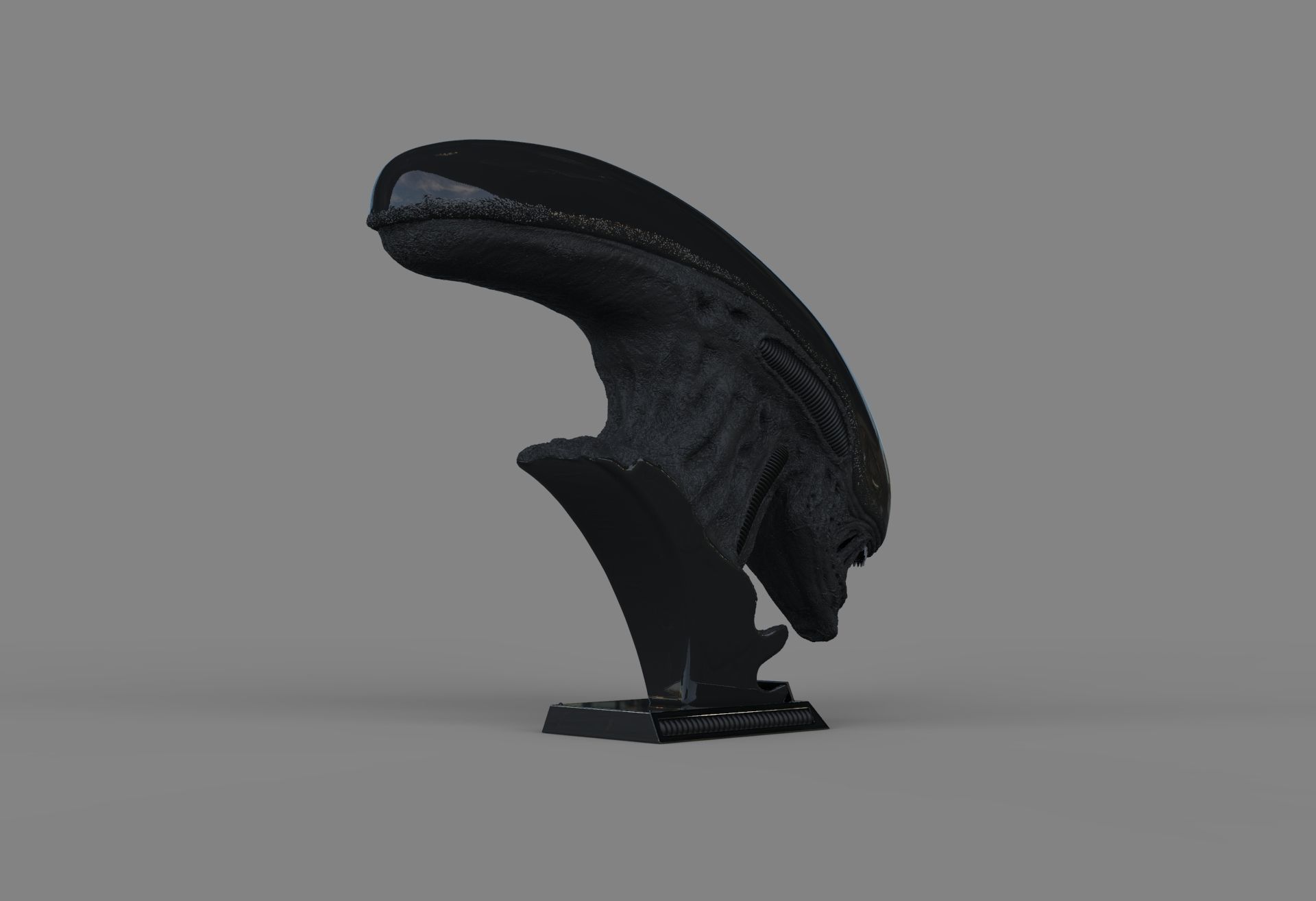 Alien Xenomorph Bust 3D Print Stl Model Diorama 3D print model 3D print model_17