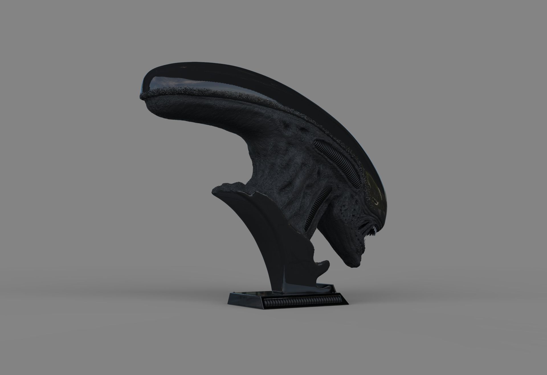 Alien Xenomorph Bust 3D Print Stl Model Diorama 3D print model 3D print model_21