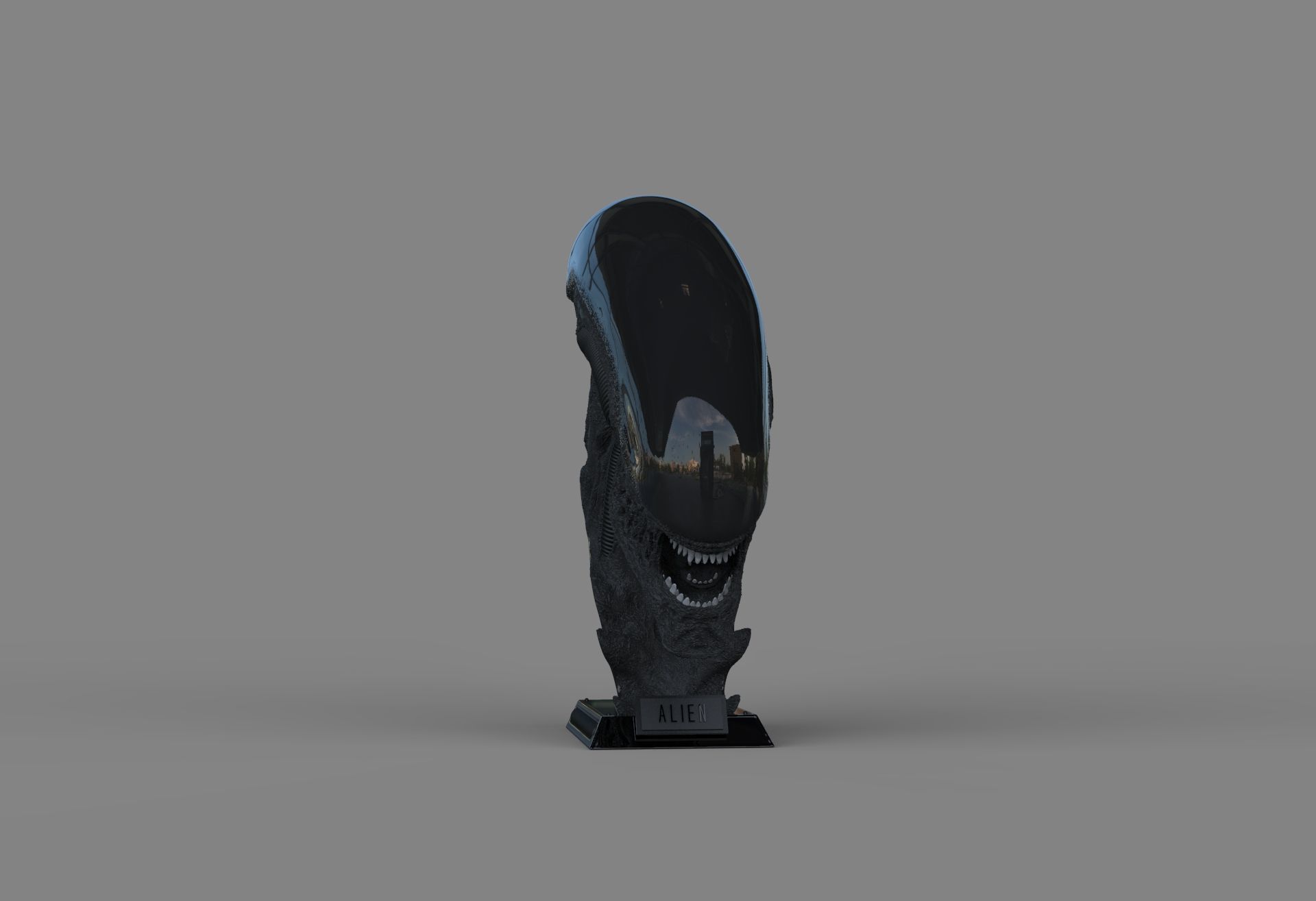 Alien Xenomorph Bust 3D Print Stl Model Diorama 3D print model 3D print model_40