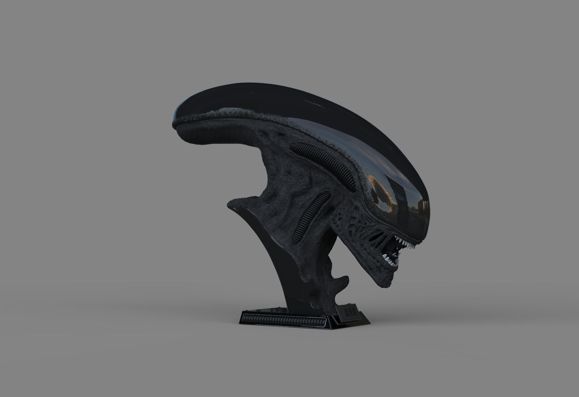 Alien Xenomorph Bust 3D Print Stl Model Diorama 3D print model 3D print model_34