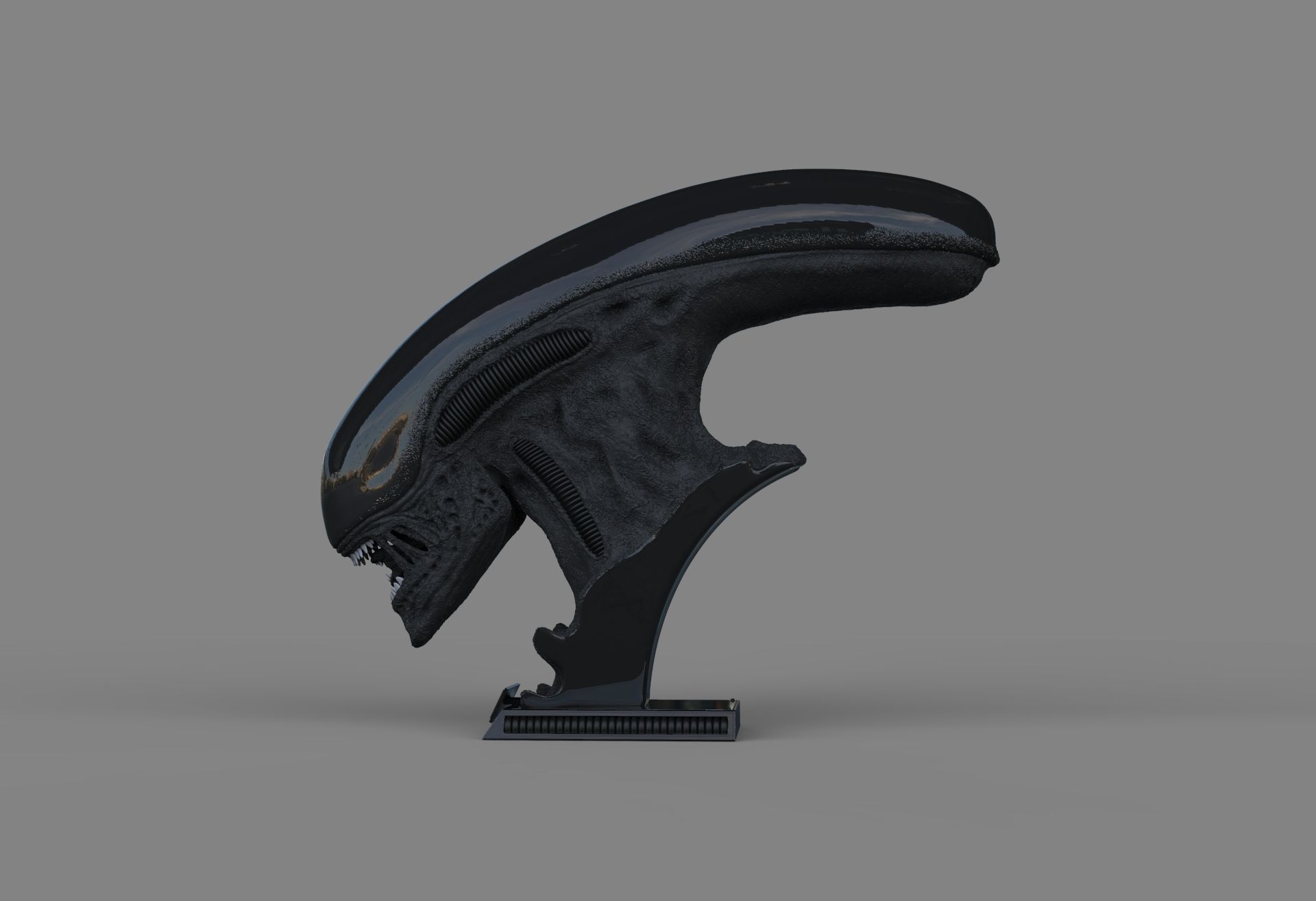 Alien Xenomorph Bust 3D Print Stl Model Diorama 3D print model 3D print model_59