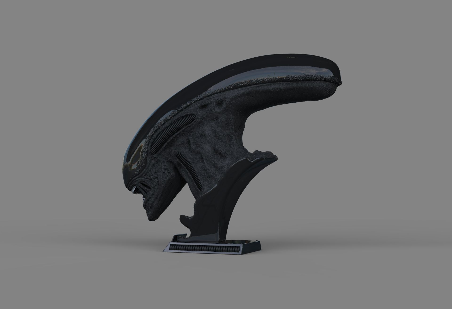 Alien Xenomorph Bust 3D Print Stl Model Diorama 3D print model 3D print model_62