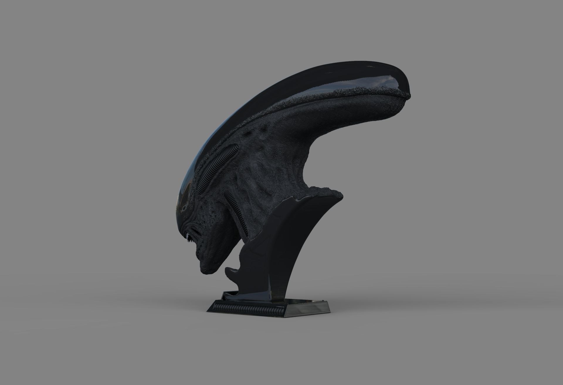 Alien Xenomorph Bust 3D Print Stl Model Diorama 3D print model 3D print model_64