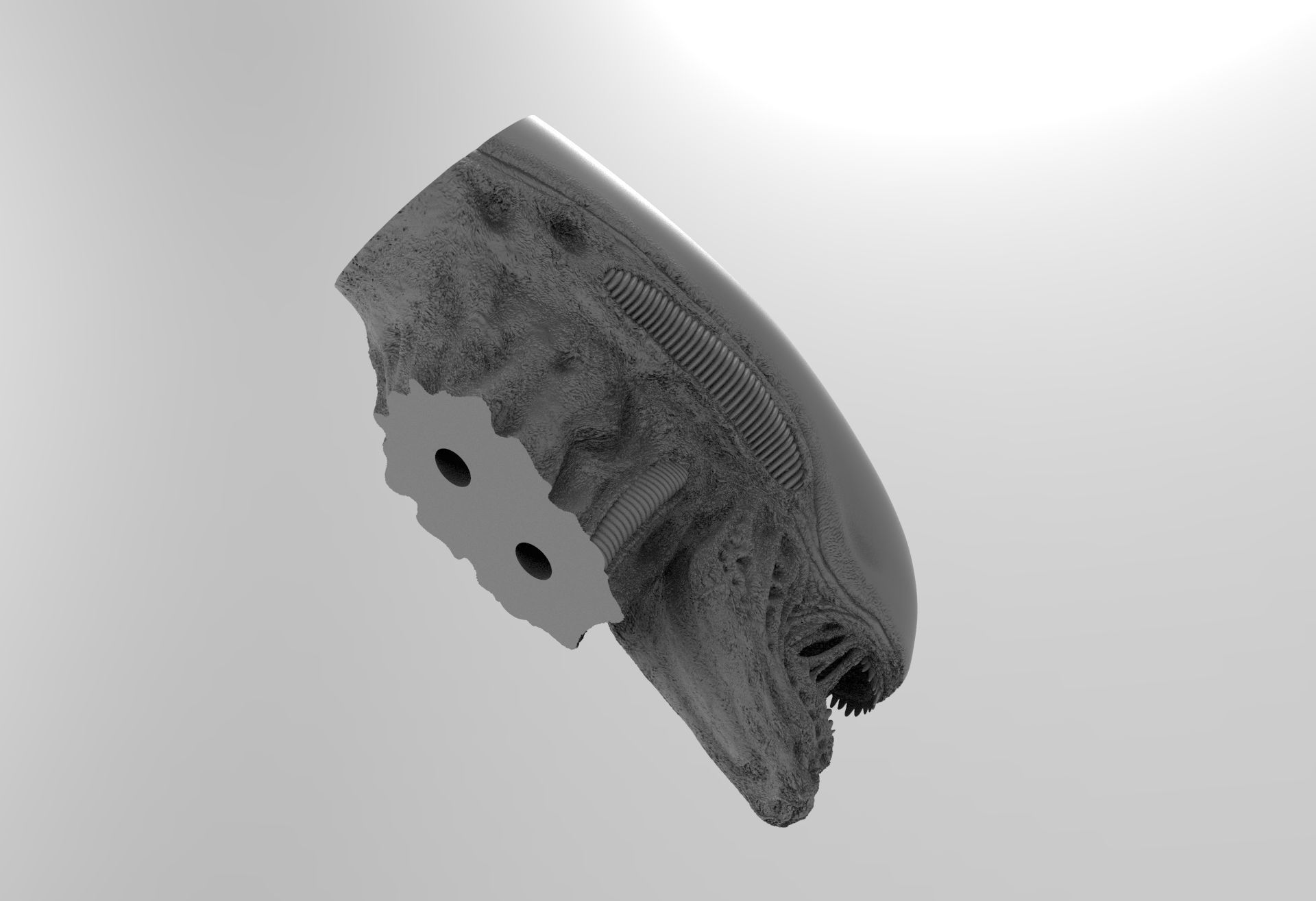 Alien Xenomorph Bust 3D Print Stl Model Diorama 3D print model 3D print model_11