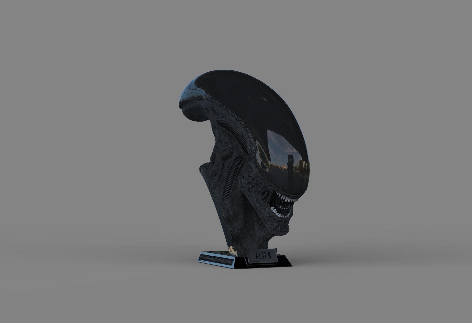 Alien Xenomorph Bust 3D Print Stl Model Diorama 3D print model 3D print model_39