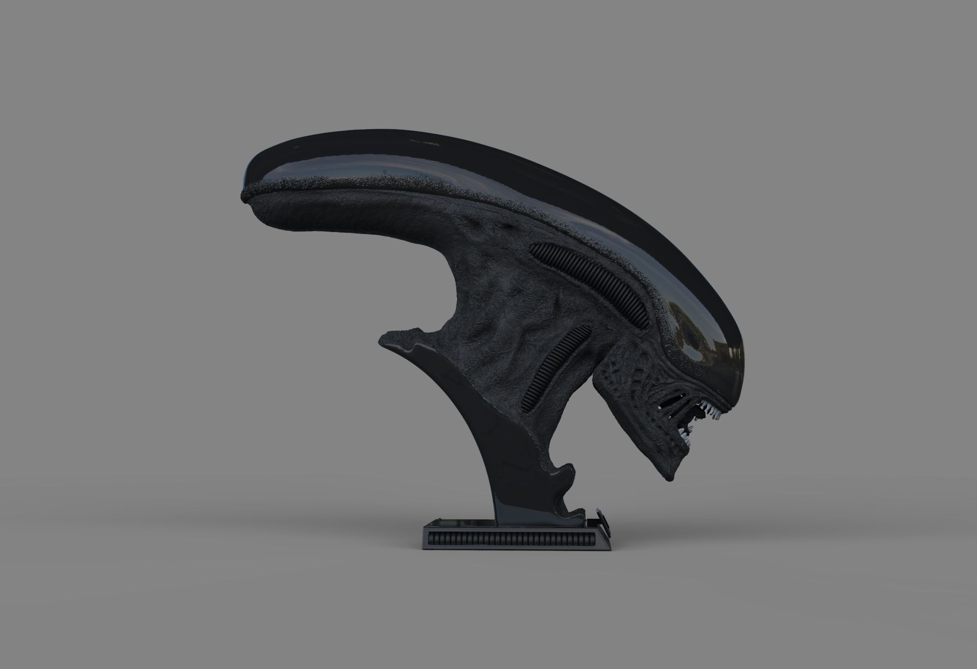 Alien Xenomorph Bust 3D Print Stl Model Diorama 3D print model 3D print model_29