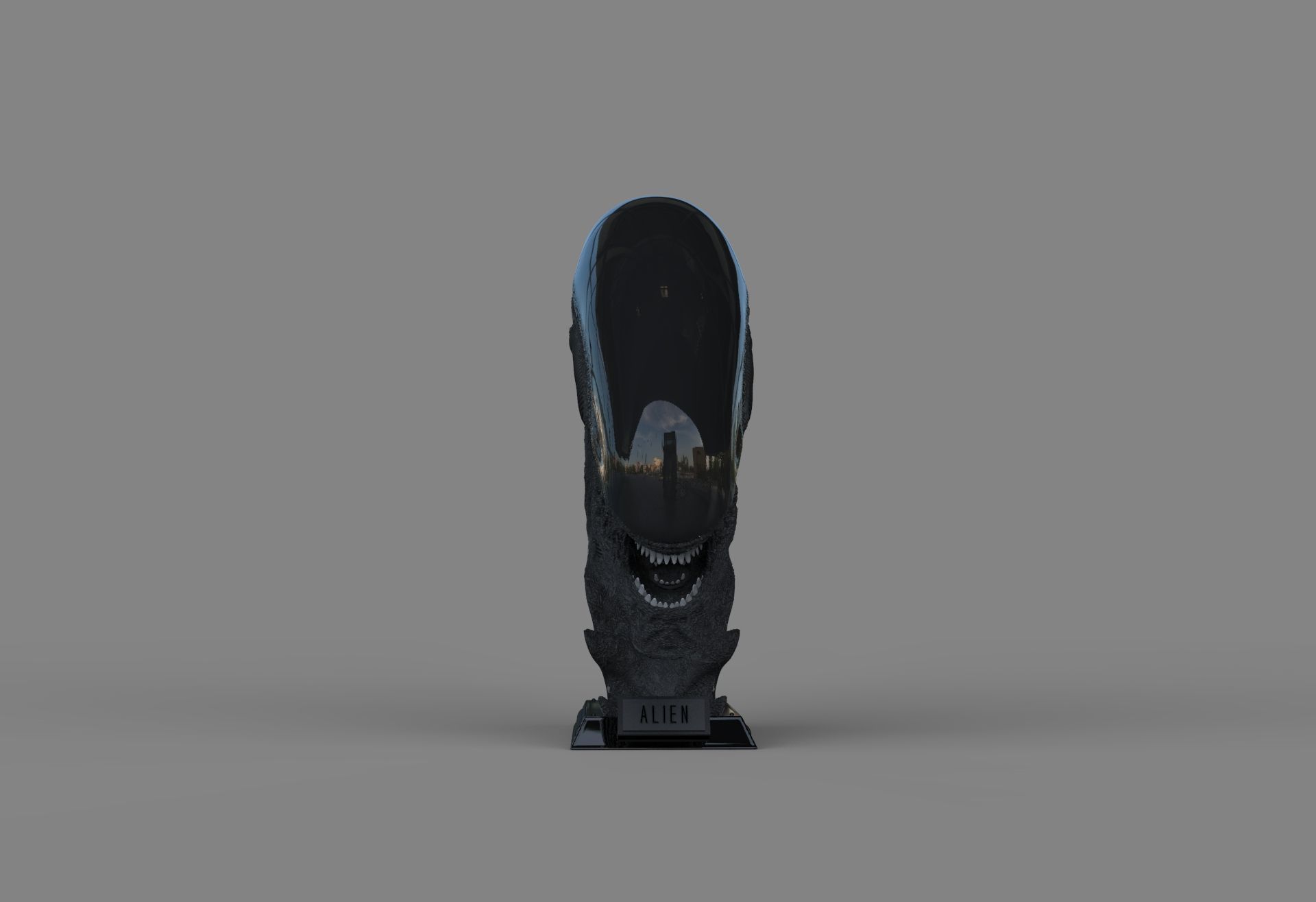 Alien Xenomorph Bust 3D Print Stl Model Diorama 3D print model 3D print model_41