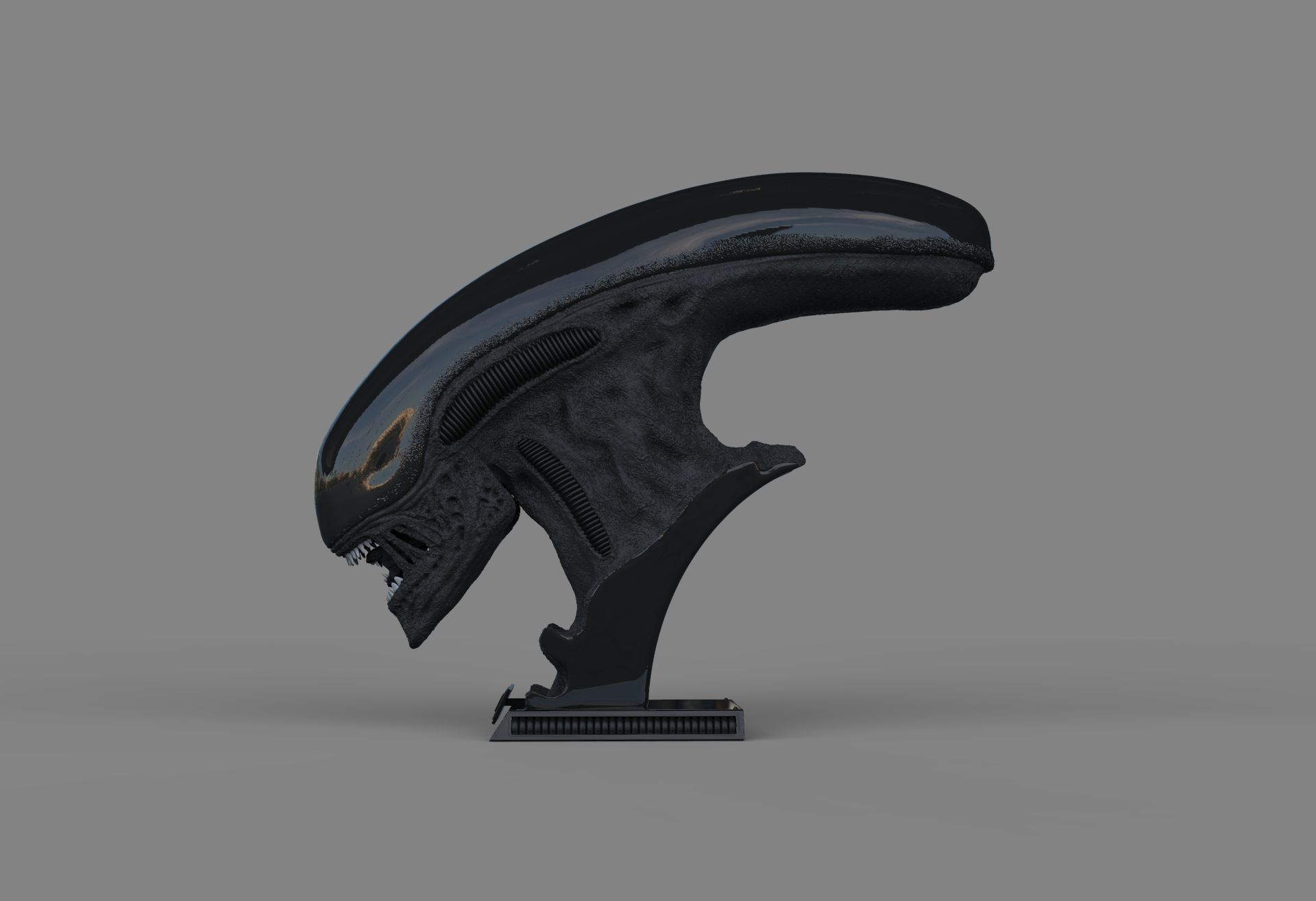 Alien Xenomorph Bust 3D Print Stl Model Diorama 3D print model 3D print model_57