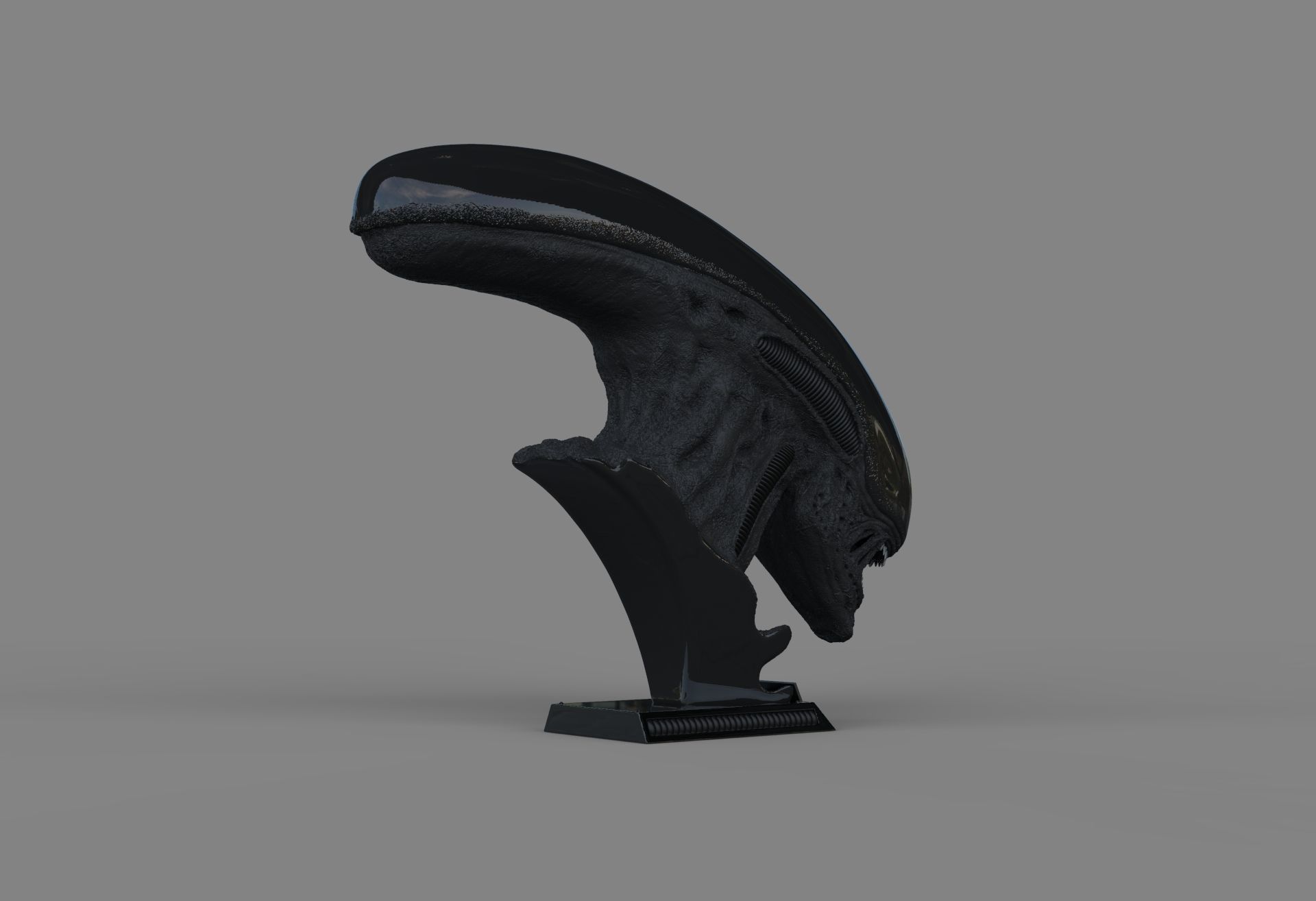 Alien Xenomorph Bust 3D Print Stl Model Diorama 3D print model 3D print model_24