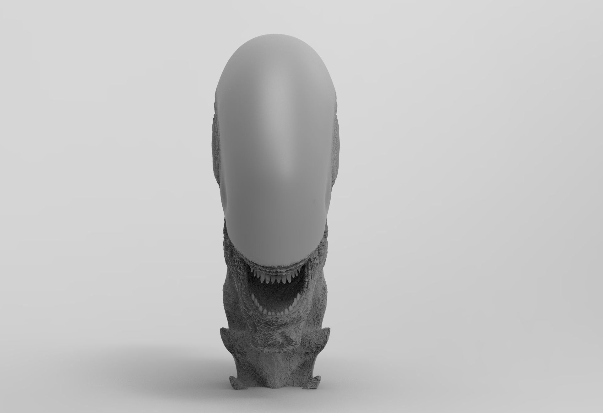 Alien Xenomorph Bust 3D Print Stl Model Diorama 3D print model 3D print model_4