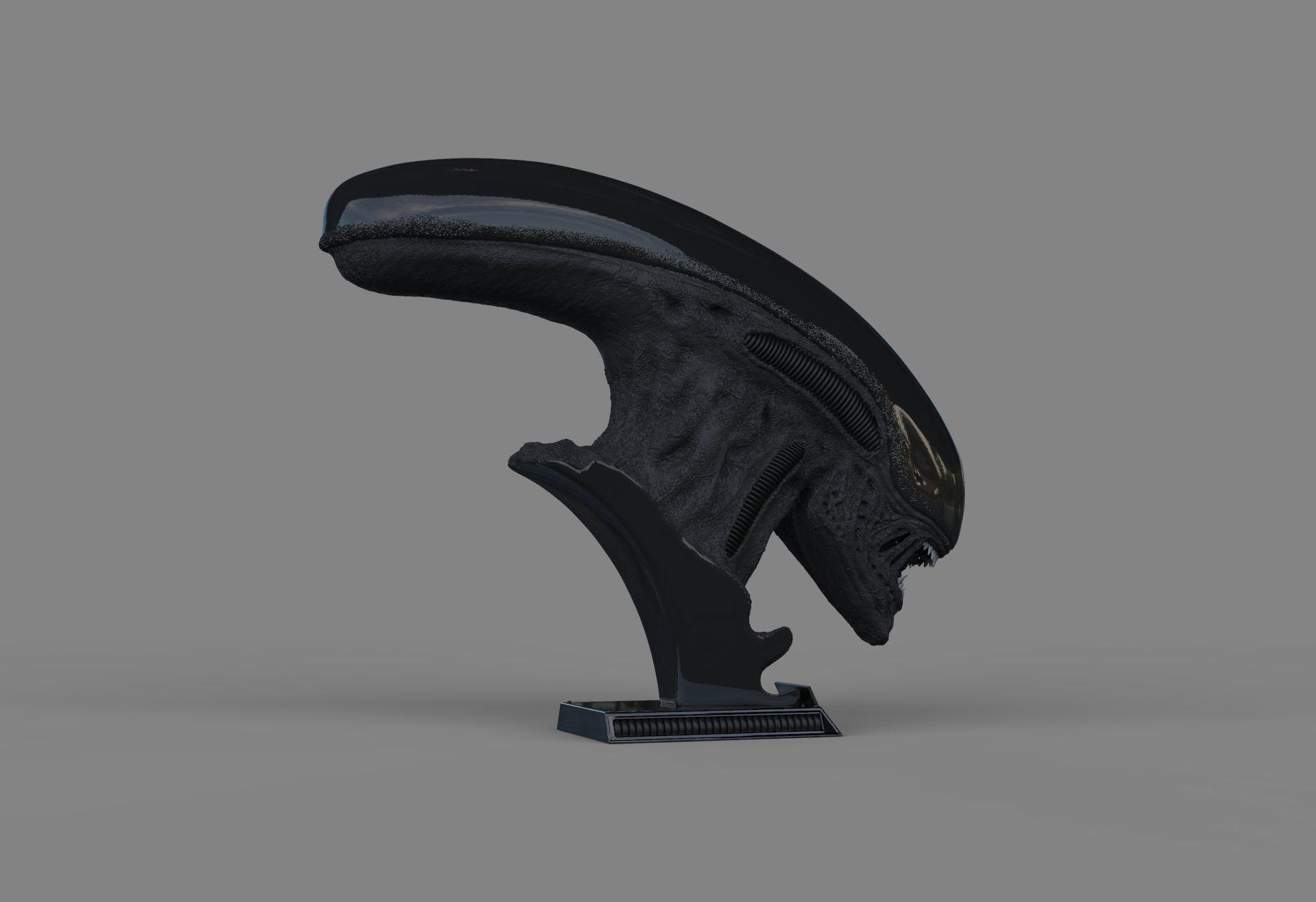 Alien Xenomorph Bust 3D Print Stl Model Diorama 3D print model 3D print model_25