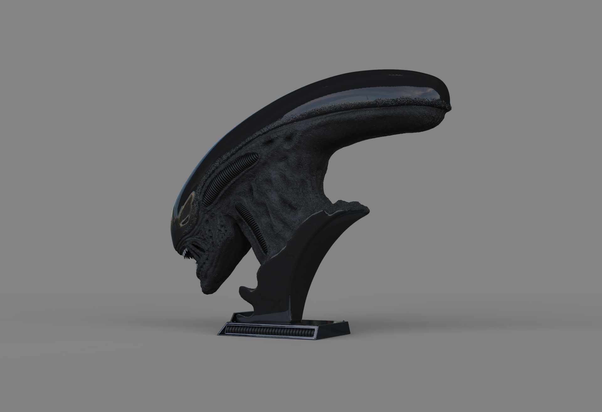 Alien Xenomorph Bust 3D Print Stl Model Diorama 3D print model 3D print model_63