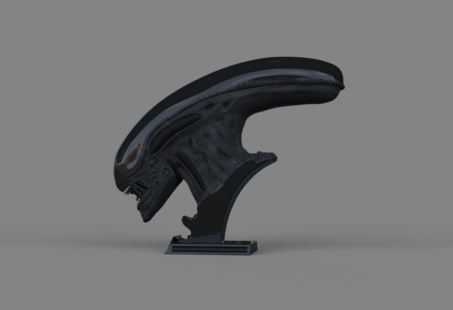 Alien Xenomorph Bust 3D Print Stl Model Diorama 3D print model 3D print model_60